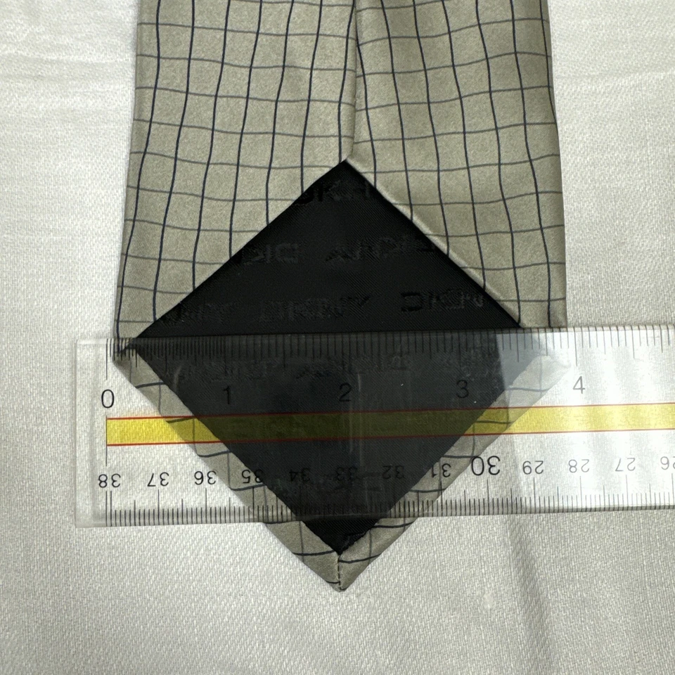 DKNY Silk Tie Taupe Black Geometric Men Necktie 58 x 4 - Image 2 of 4