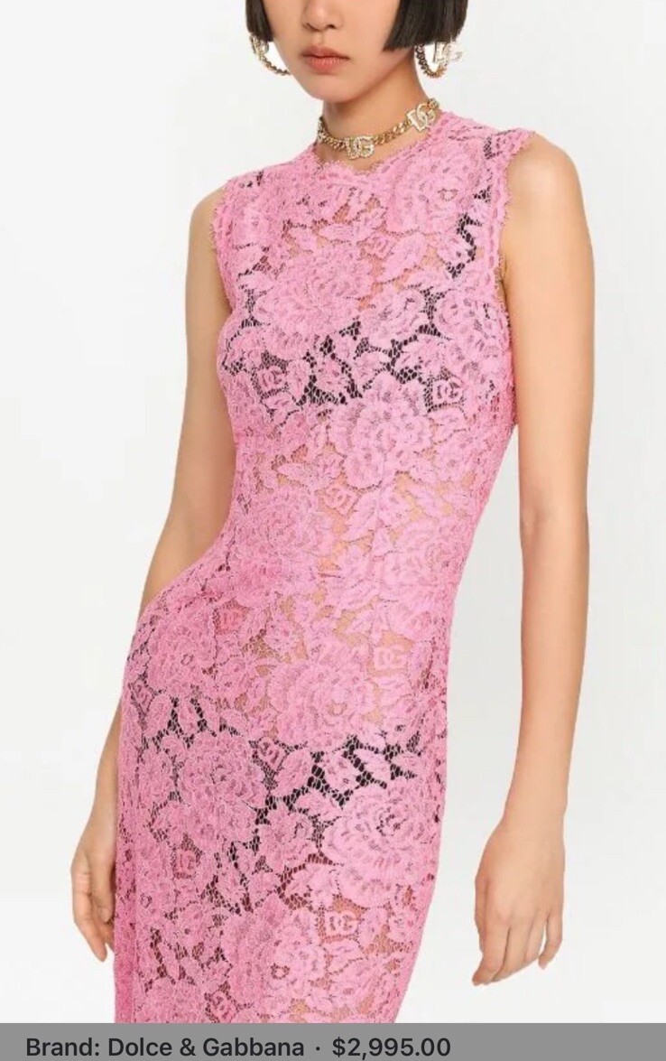 3k Dolce & Gabbana 2017 2024 Pink Black Lace 2 Dress Set LOT