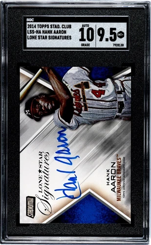 HANK AARON 2014 Topps Stadium Club LONE STAR SIGNATURES SGC 9.5/10 MINT+ AUTO