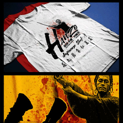 Samurai T-Shirt deadly warrior with sword Bushido Code Japanese sword strike tee