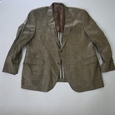 Cremieux 48R Brown Check Bamboo Myles Mens Blazer Suit Jacket Sport Coat