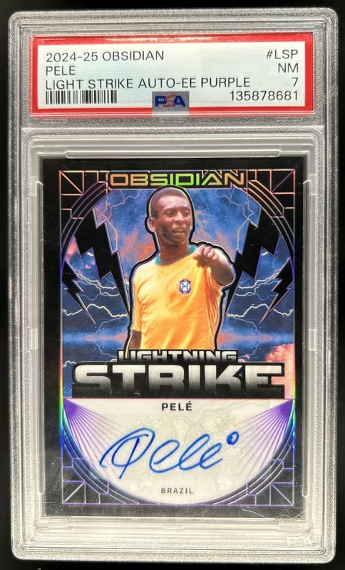 2024-25 Obsidian Pele Lightning Strike Electric Etch Purple Auto #/5 PSA 7
