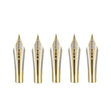 5pcs Iraurita Fountain Pen Nibs 0.5mm Medium Nib Iridium Writing Pen Tip Gold