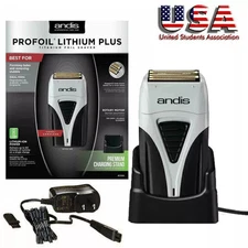 NEW Andis #17200 Titanium Foil Shaver Profoil Lithium Plus Razor + Charging Dock