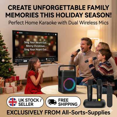 Karaoke Maschine Dual Wireless Mikrofone HDMI Smart TV Duet Home Party System Pro HD