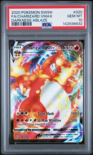 Charizard VMAX PSA 10 Darkness Ablaze Full Art 020/189 Pokemon Card FA