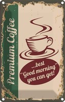 Blechschild 30X20 Cm Kaffee Premium Coffee Essen Trinken Deko Geschenk Metall Sc