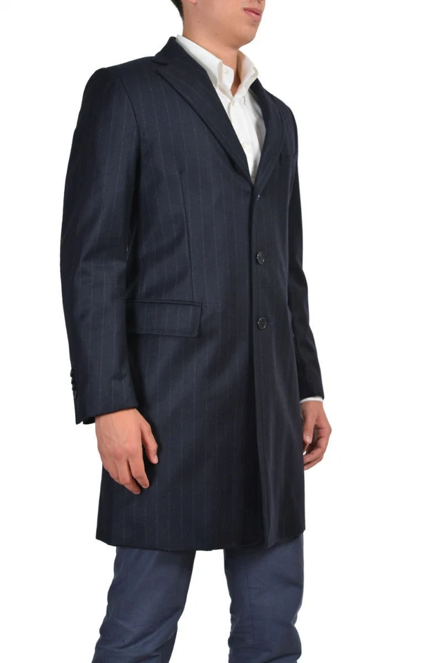 $1050 Ballantyne Blue 100% Wool Three Button Coat US S M L XL 2XL - Image 4 of 4