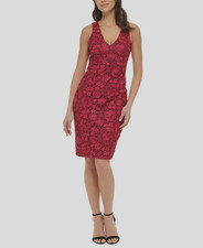 *1245 Guess Slimming Floral Sleeveless Lace Sheath Dress  Sz 8  $128