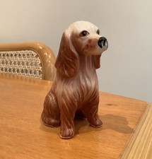 Small Vintage Cocker Spaniel Dog Figurine Genuine Bone China Label H2.75” VGC