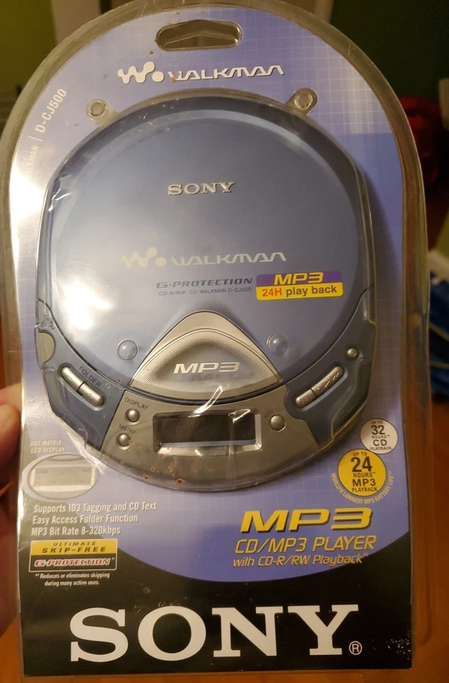 Sony CD Walkman Portable Disc Player Silber MP3 D-CJ500 ~ NEU VERSIEGELT