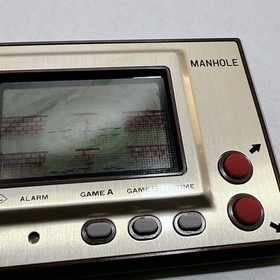 Nintendo Game & Watch Gold MANHOLE MH-06 w/ Box, Manual LCD Electronics Game JP