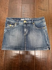 Vintage Pepe Jeans Women's Denim Mini Skirt Blue Size 29 Button Pocket Casual