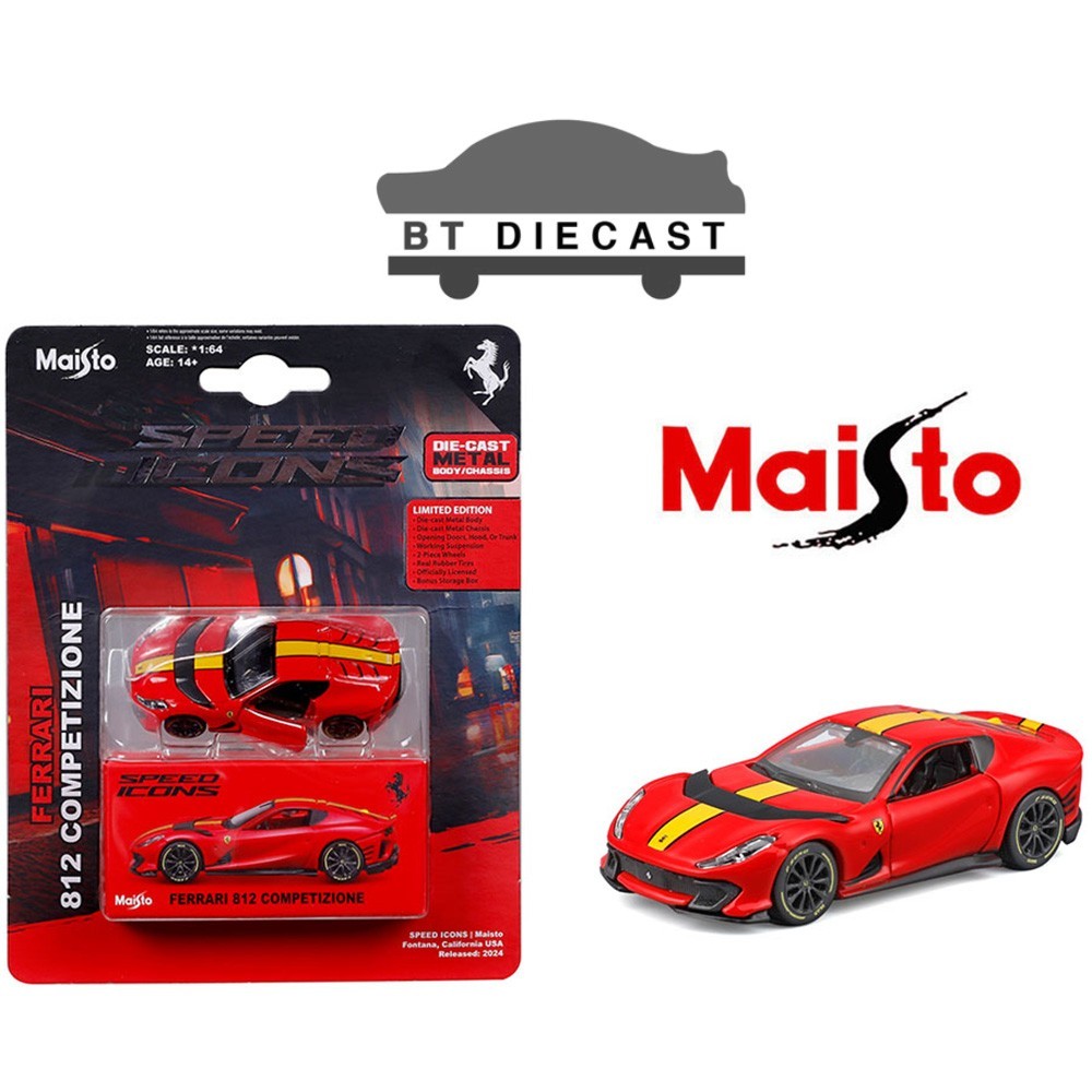 MAISTO SPEED ICONS FERRARI 812 COMPETIZION 1/64 DIECAST MODEL CAR