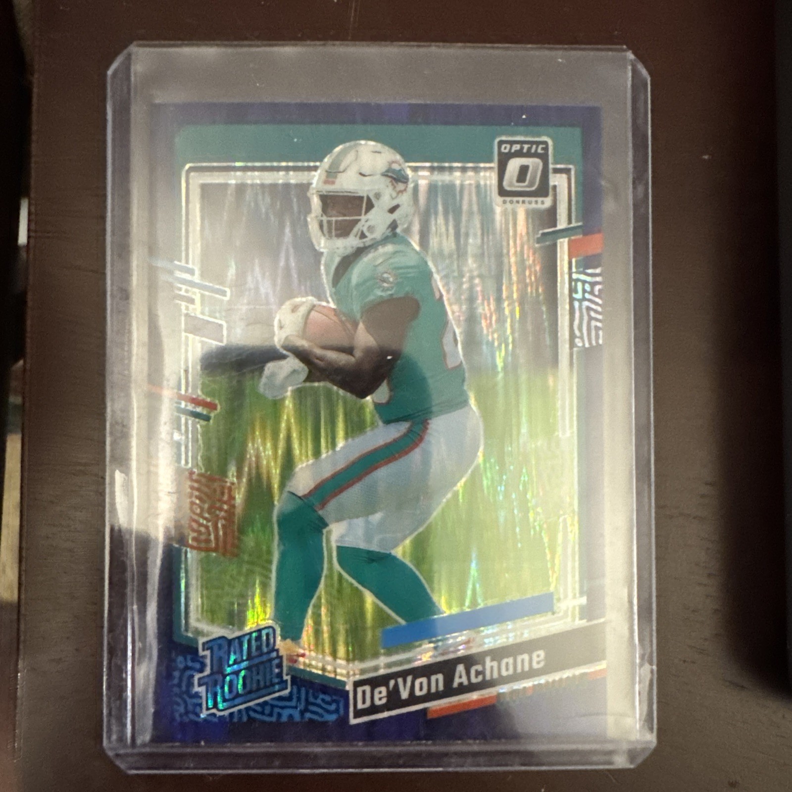 2023 Panini Donruss Optic - Rated Rookie De'Von Achane #269 Purple Shock Prizm