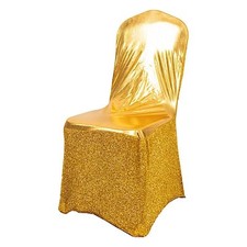 Metallic Tinsel Spandex Banquet Chair Cover Sash Band Buckle Party Decorations