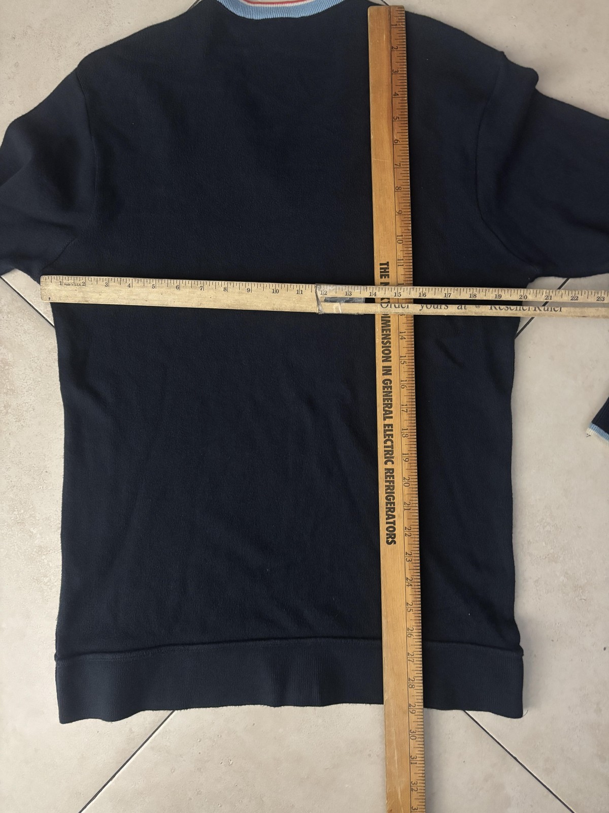 Lacoste Sweater Mens XL Blue V Neck Pullover Knit Contrast Trim Croc Logo France thumbnail 7