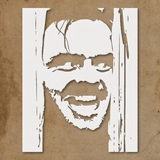 Wide Grin Face Silhouette Wall Art Reusable Plastic Stencil - StencilAir