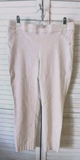 Liz Claiborne Career Crop Beige Pants Size 10 Flat Front Stretch