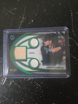 2026 Topps Tribute Green #TTR-CC Corbin Carroll Triple Relic 04/99 Diamondbacks