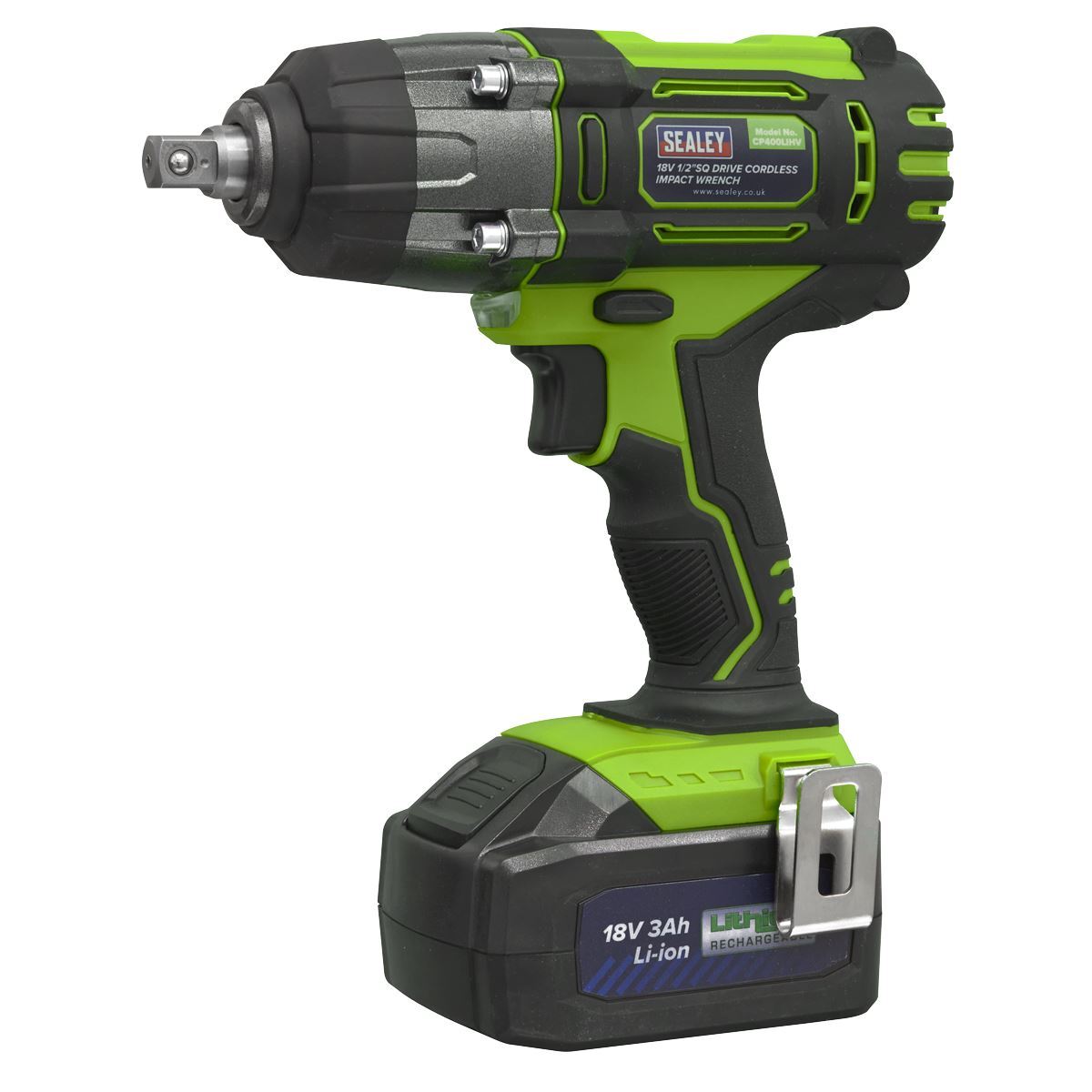 Sealey Cordless Avvitatore 18V 3Ah Ioni di Litio 1.3cmSq Drive Hi-Vis CP400LIHV