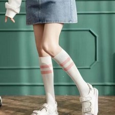 3Pairs Women High Striped Over Knee Long Socks Stockings Stripe Tube Soccer
