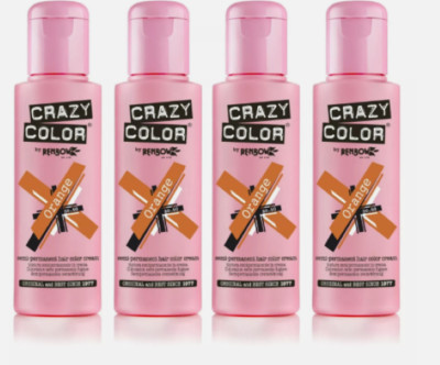 4x Crazy Color Semi Permanent Haarfarbe Orange 100ml