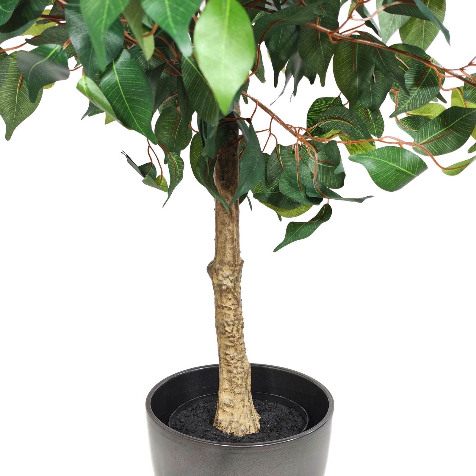 Kunstpflanze Ficus im Topf künstlicher Bonsai Baum groß Deko Kunstbaum
