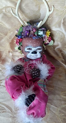 Ella an OOAK Hybrid Hirsch Baby Alternative Puppe Reborn La Newborn15 in umlackiert - Bild 16 von 20