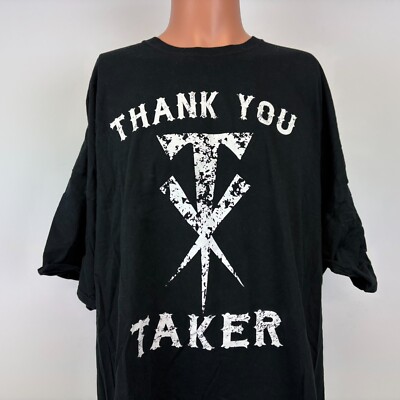 WWE Authentic Undertaker T Shirt Mens Size 5XL Black Thank You Taker Wrestling