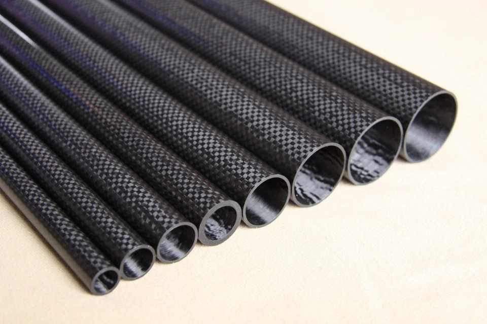 Round Tube 3k Carbon Fiber 40mm X 34 35 36 37mm 38mm X 500mm Glossy Roll Wrapped - Image 2 of 4