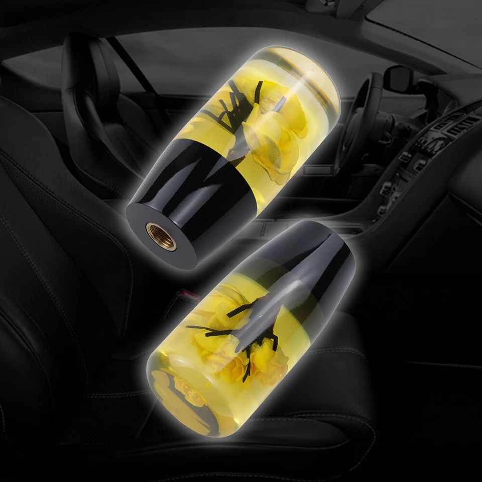 Palanca de cambios manual VIP 10 CM JDM flores reales transparentes palanca de cambios Foto 3 de 4