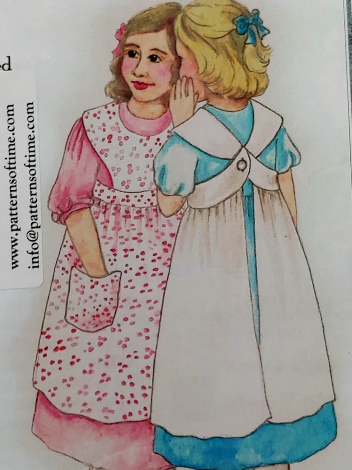 Amanda Kastner Design Buttoned Bib Apron Girls Collection 202 Girls Sml Med Lrg. - Image 2 of 4