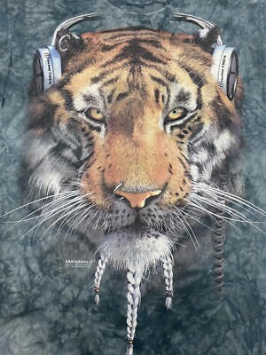 Techno Tiger DJ Norse Manimals Headphones Dreadlocks The Mountain T-Shirt Z30