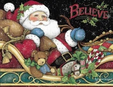 BELIEVE SANTA by SUSAN WINGET CHRISTMAS CARD & DECORATED ENVELOPE by LANG (8)