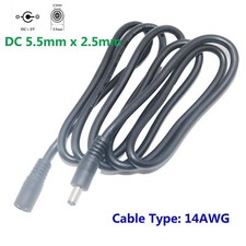 1pcs Extension Cable Power Supply CCTV Camera LED Strip 14AWG DC 5.5mm x 2.5mm