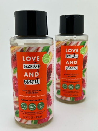 Love Beauty & Planet Black Tea Kombucha & Red Ginger Shampoo 13.5 oz - 2 Pack - Picture 2 of 6