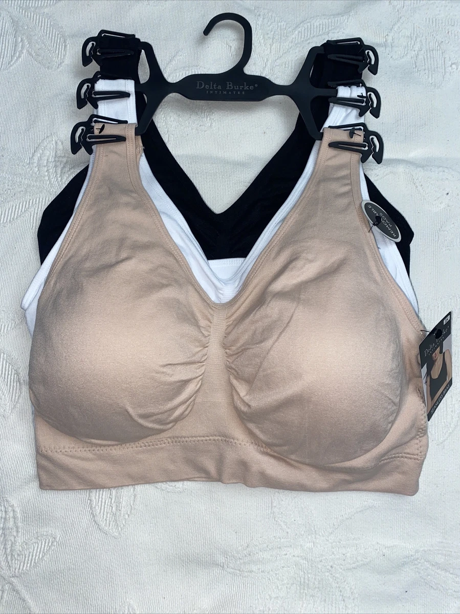 Delta Burke 3-Pack Seamless Bras Size 2X Soft Comfort Lounge