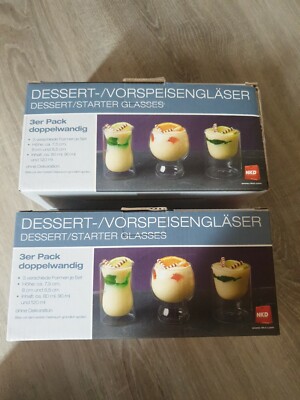 6 Dessert Gläser Dessergläser doppelwandig 