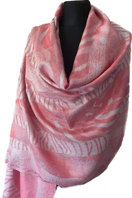 Passigatti Luxury light Scarf Stole Wrap 100% Silk Seide striking pink coral