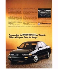 1995 Mitsubishi GALANT Black 4-door Sedan Vintage Print Ad