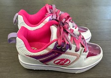 HEELYS Girls Skate Sneakers White, Pink, Purple Great Condition   1 Youth