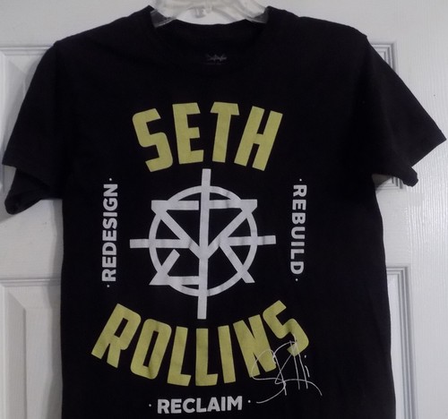 Adult WWE Black Seth Rollins Redesign Rebuild Reclaim Short Sleeve Shirt Size S - Picture 2 of 5