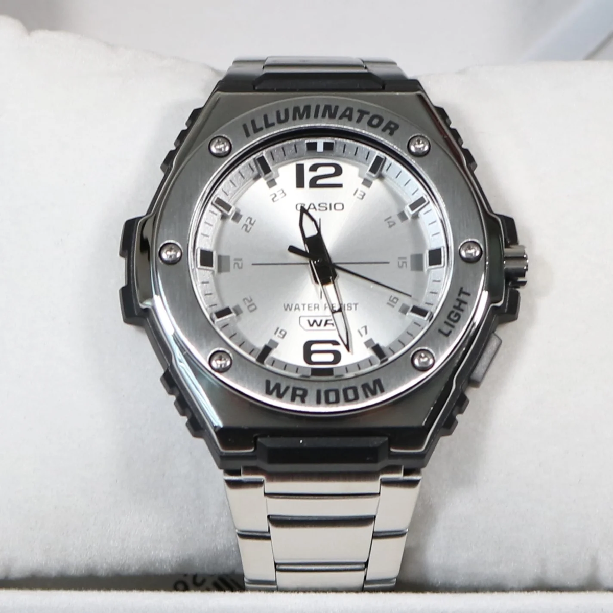 Casio Illuminator Silver Dial Stainless Steel Men's Watch MWA