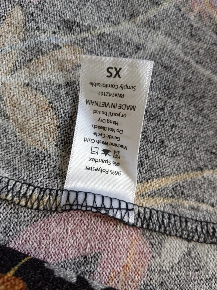 LuLaRoe Women's Open Cardigan XS Black Floral 3/4 Sleeve Duster Sarah NWT - Image 4 of 4