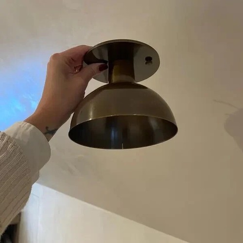 Modern 1 Small Light Flush Mount Light, Modern Brass Vanity Light Kitchen Lights - Picture 5 of 7