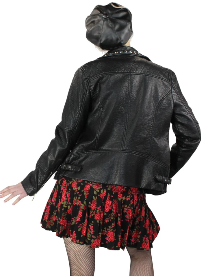 Disfraz de rockero, motociclista, punk, películas de los 80 - Conjunto de 3 piezas de cuero sintético - mediano Foto 4 de 4