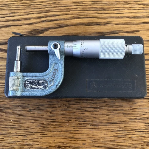 0-1" TUBE MICROMETER .0001" GRAD CARBIDE FACES RAACHET THIMBLE MITUTOYO #115-313