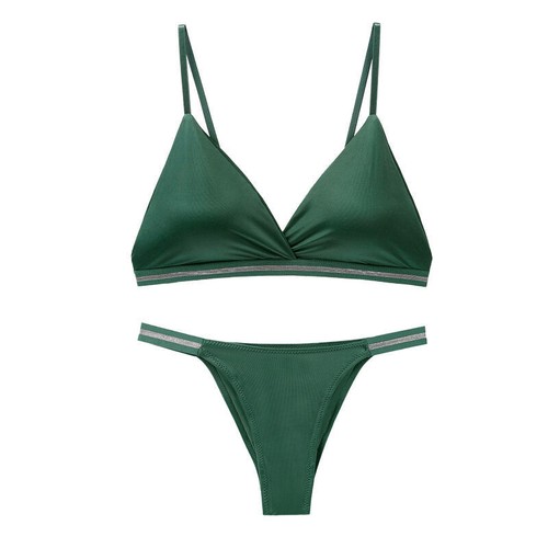 Women Solid Sexy Lingerie Bikini G-String Bra Thong Underwear Push Up Bra Set - Picture 18 of 20