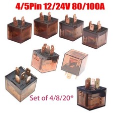 4/8/20pcs Automotive Relay 12V/24V 80/100A 4/5Pin SPDT Car Relay Control Device